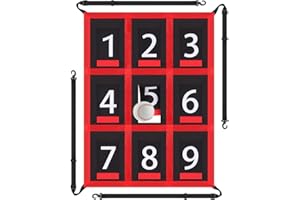 Leanockesa Waterproof Adjustable Baseball Strike Zone Target Net, 26.8x19.3in Numbered 9-Hole Pitching Trainer for Softball &