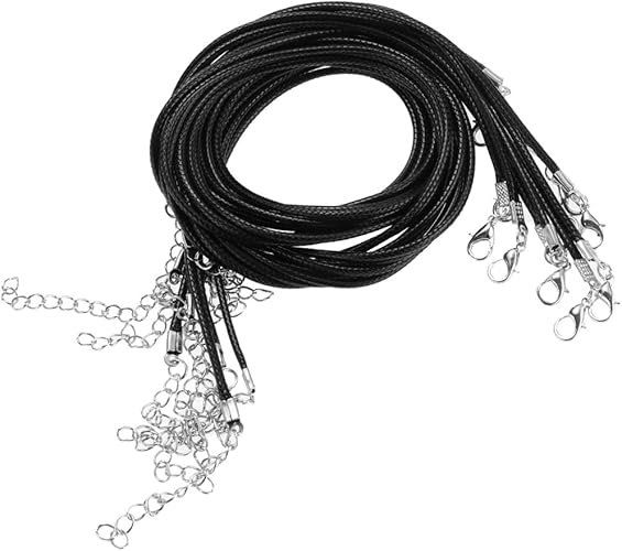 Amazon Co Jp 全２サイズ レザー ネックレス チョーカー 黒革紐 調整可 10本セット ブラック 2 0mm ジュエリー