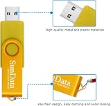 SunData 16GB USB 2.0 Flash Drive 2 Pack Swivel Design Pen Drive Black Gold view 6