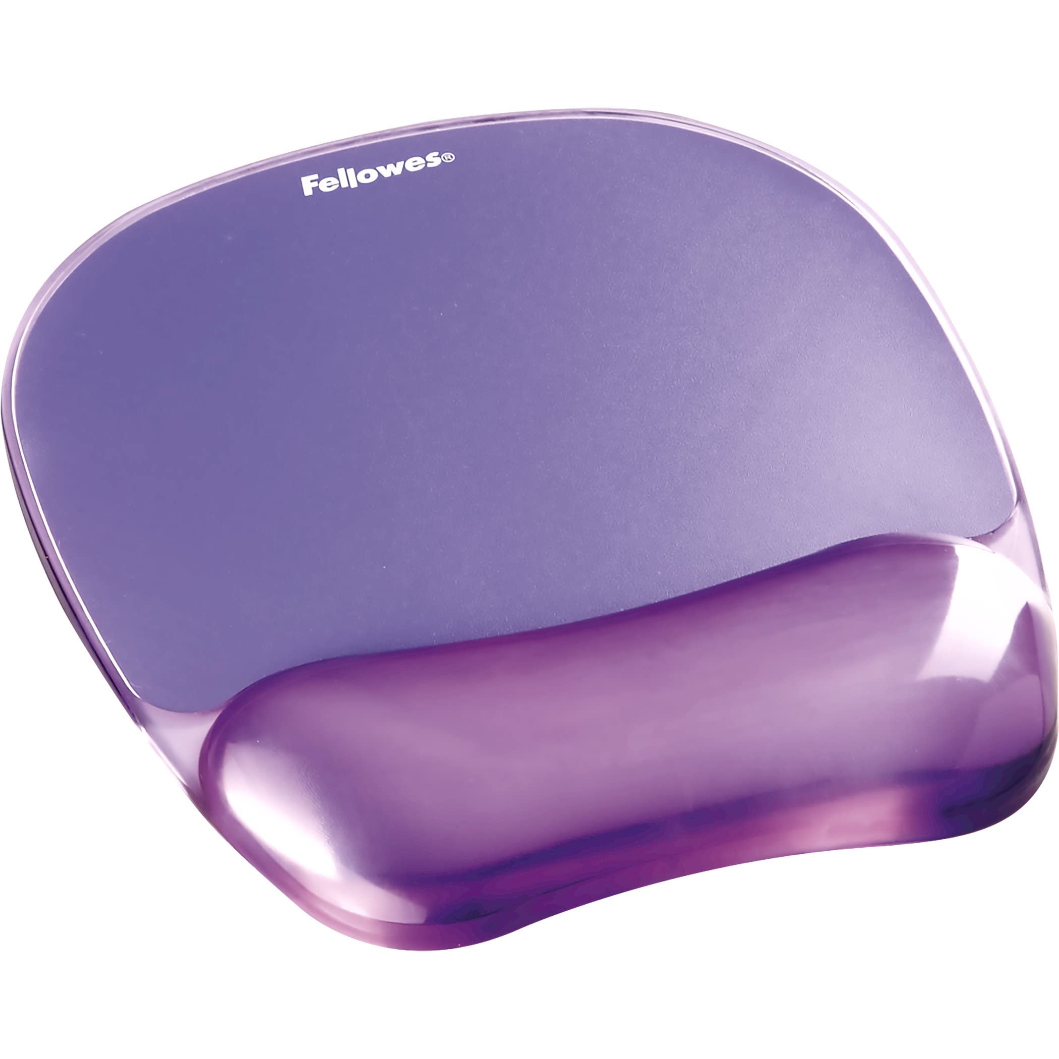 Fellowes Mouse Mat Wrist Support - Crystals Gel Mouse Pad with Non Slip Rubber Base - Ergonomic Mouse Mat for Computer, Laptop, Home Office Use - Compatible with Laser and Optical Mice - Purple
