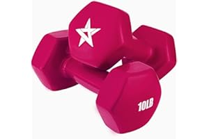 Yes4All Vinyl Hexagon Dumbbell - Dumbbells Set of 2 Hand Weights for Home Gym & Strength Training (2-15 lbs Weight Options)