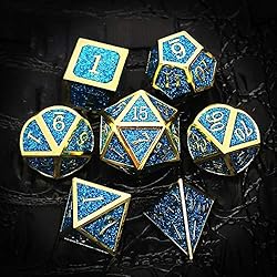 Haxtec Metal Dice Set D&D Sparkling 7PCS DND Dice