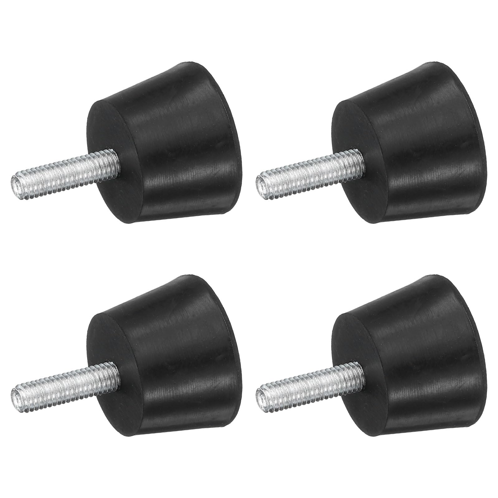 Photo 1 of uxcell 4Pcs Thread Adjustable Levelling Feet, 1.18" x 0.79" Rubber Furniture Feet with M6 x 20mm Studs for Table Chair Feet Floor Protector, Black