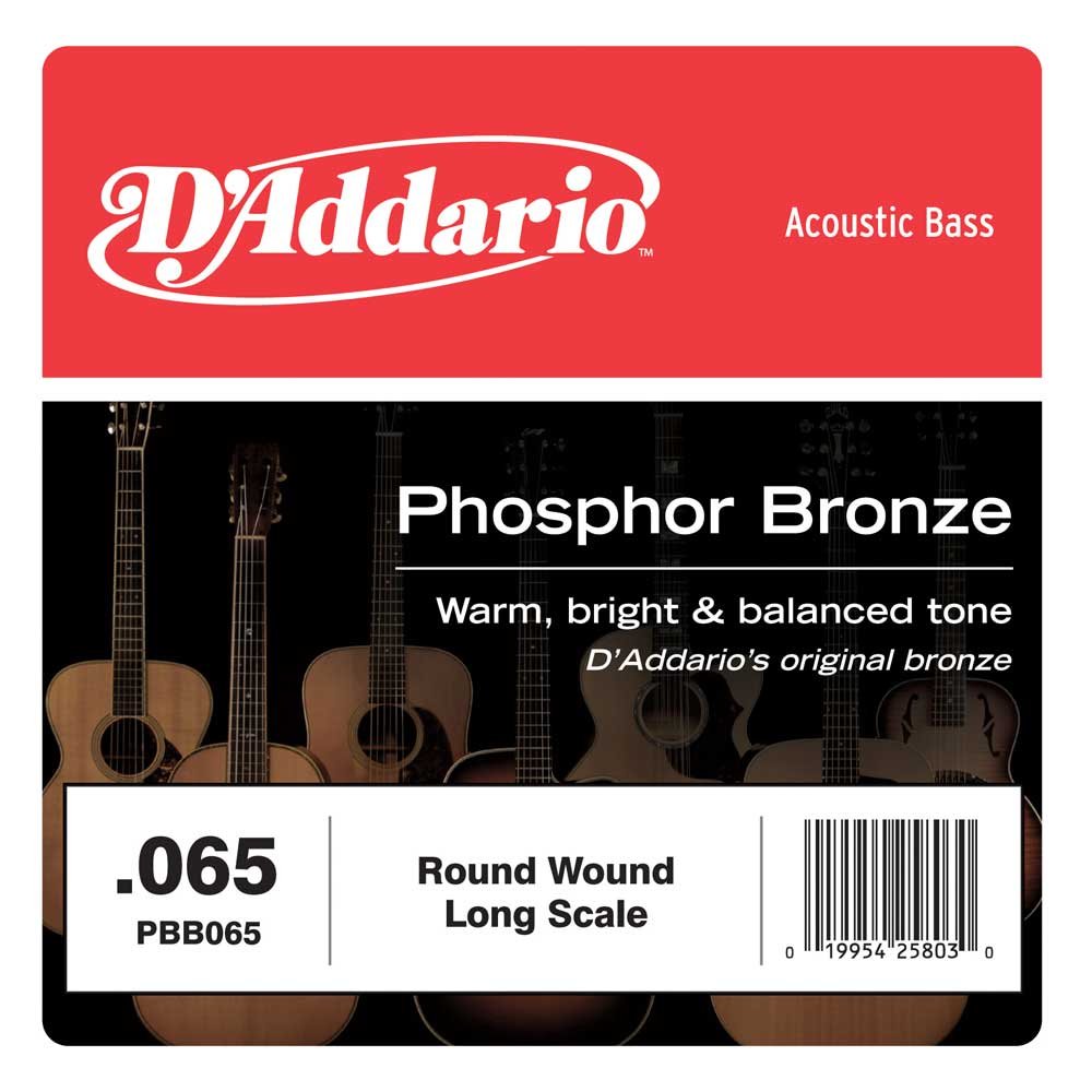 D'Addario PBB065 Phosphor Bronze Acoustic Bass Single Strings Long Scale, .065