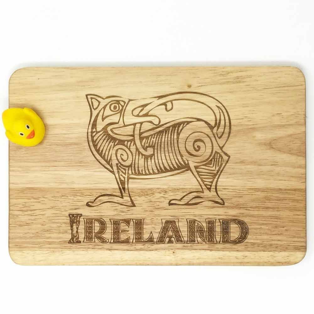 Irish theme cutting board.Celtic chopping board present. Ireland fans
