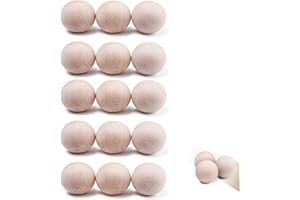 15 Pack Wood Stickhandling Hockey Balls Hardwood No Bounce Floorball Swedish Stickhandling Balls Hardwood Balls 2Inch Diamete