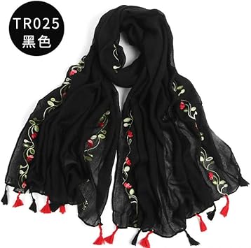 Ztweijin Fular Foulard Dama Bufanda Bordada para Mujeres de ...