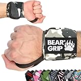 BEAR GRIP Weight Lifting Wrist Supports 18in Pair Camouflage Grey Edge
