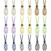 VNVETYTO 18 PCS Crystal Cage Necklace Holder Necklace Cord Empty Stone Holder Replacement Hand-Woven Necklace Cord with Adjustable Length
