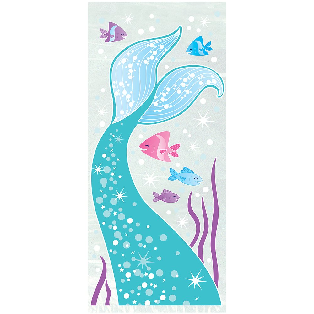 Magical Mermaid Multicolor Cellophane Bags (12cm x 27cm) Pack of 20 - Colorful Party Favor & Treat Bags