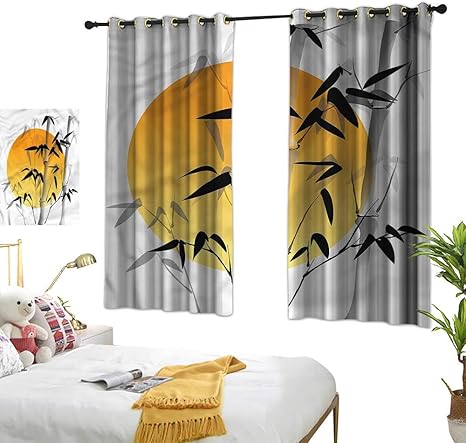 Amazon 暖かいファミリーバンブー装飾カーテン アジア中国風水 寝室 リビングルーム 勉強部屋などに 63 Wx63 L ラグ カーテン ファブリック オンライン通販