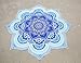 Large Round Lotus Flower Mandala Tapestry - 100% Cotton - Outdoor Beach Roundie - Hippie Gypsy Boho Throw Towel Tablecloth Wall Hanging Yoga/Picnic/Camping Mat - Ocean Blue Turquoise - 72