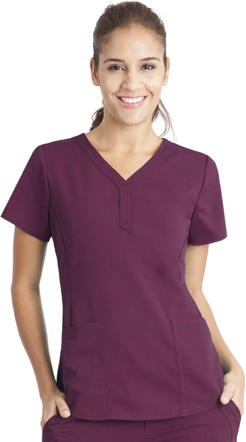 healing hands Purple Label Women's Jane 2167 V-Neck 2 Pocket Top Scrubs: Clothing