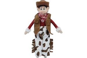 LovelfStory Christmas Elf Doll Accessories Clothes,Cowboy Suit Couture Outfits Holiday for Boy or Girl Elf Doll, Doll is not Included.