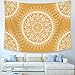 Yellow Tapestry Mandala Hippie Bohemian Tapestries Wall Hanging Flower Psychedelic Tapestry Wall Hanging Indian Dorm Decor for Living Room Bedroom