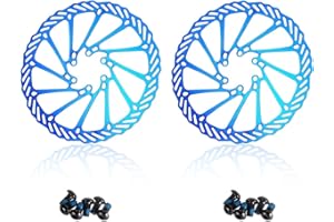 CNC Bike Disc Brake Rotor 160mm，MTB Brake Rotor With Bolts，2pcs（Blue）