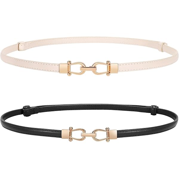 WHIPPY 2 Pack Women Skinny Leather Belt Adjustable Fashion  display picture 1