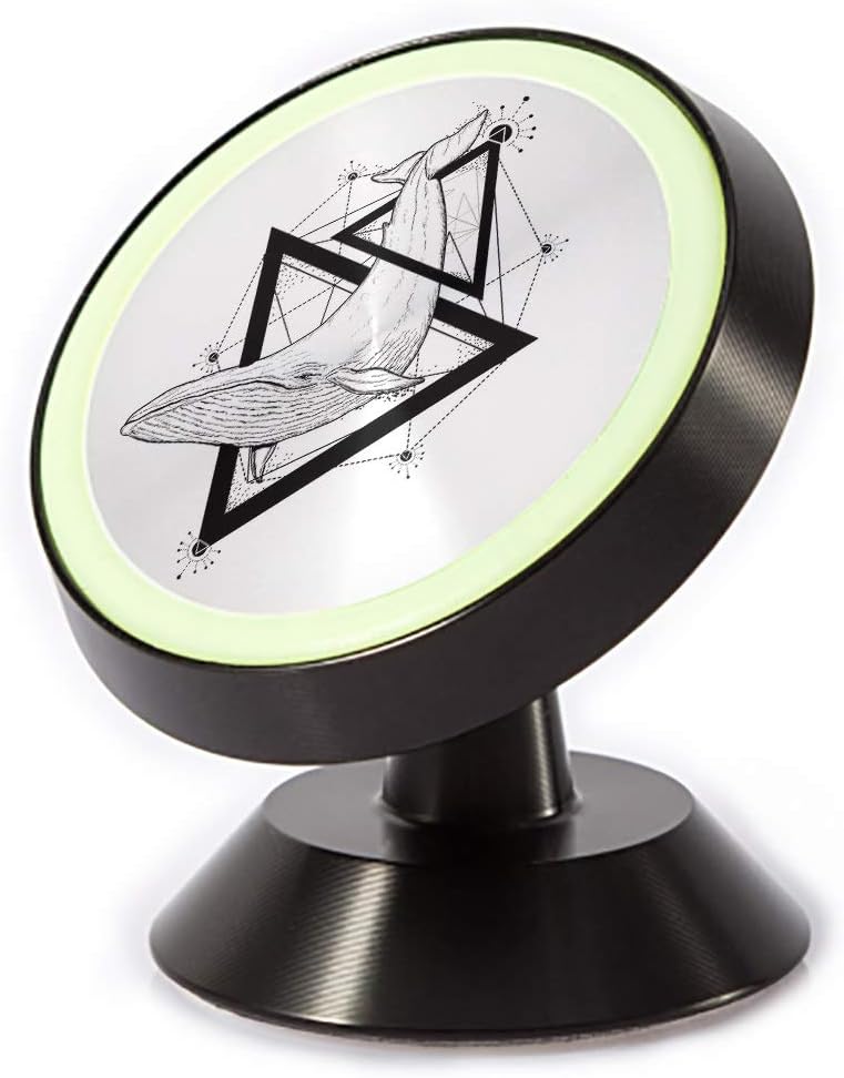 Tinmun Magnetic Phone Car Mount, Creative Geometric Whale Tattoo Travel Universal Car Phone Holder for Dashboard