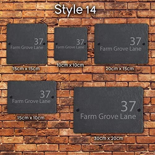 Active Window Films Rustic Natural Slate House Gate Sign Plaque Door Number Personalised Name Plate (Style 14)