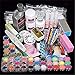 Mitsutomi, 42 Professional Acrylic Glitter Color Powder Nail Art Deco Tips Set Kit (Multicolor) (A)