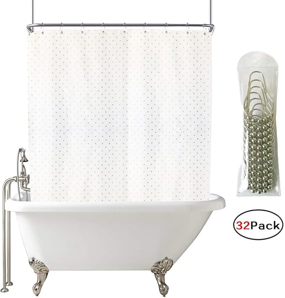 Extra Wide Shower Curtain Set 180x70 inch All wrap Around Polyester