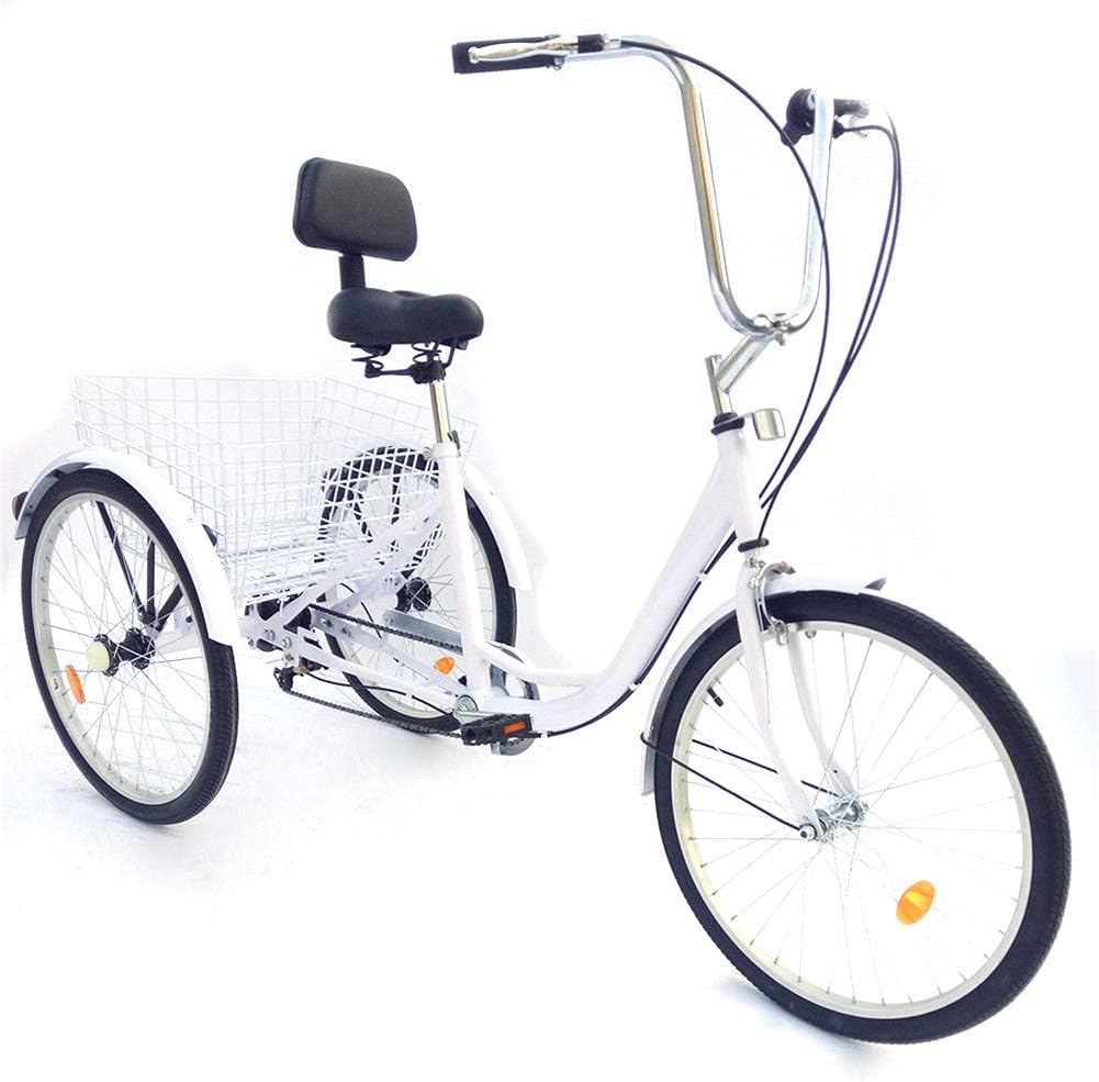 YIYIBY city bicycles adult tricycle, tricycle for adults, tricycle, adult bicycle for senior bike, for shopping, adjustable 24 inches, 3 wheels, 6 speed.