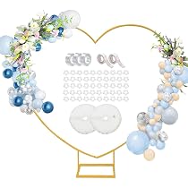 Arche De Ballons En Forme De Cœur Métal Doré 2x2m - Avec Poches à Eau, Pour Mariage, Demande, Décoration Fête
