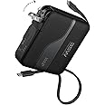 W&P Portable Charger 20,000mAh, 35W Fast Charging Power Bank with AC Wall Plug, USB-C & Lightning Cables, Phone Stand for iPhone, iPad,MacBook Air, AirPods – Travel for Multiple Devices (Black)