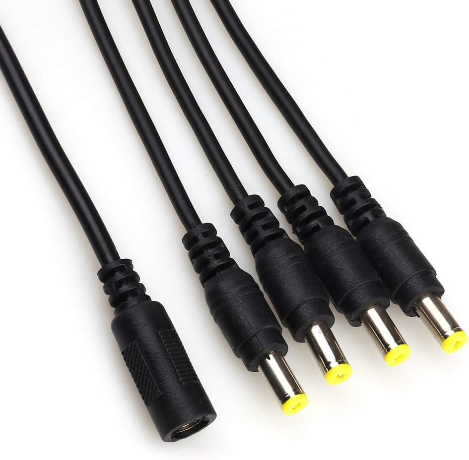 LEOU DC power cable, 1 female to 4 Male 5.5mm X 2.1mm camera splitter cable - Image 5
