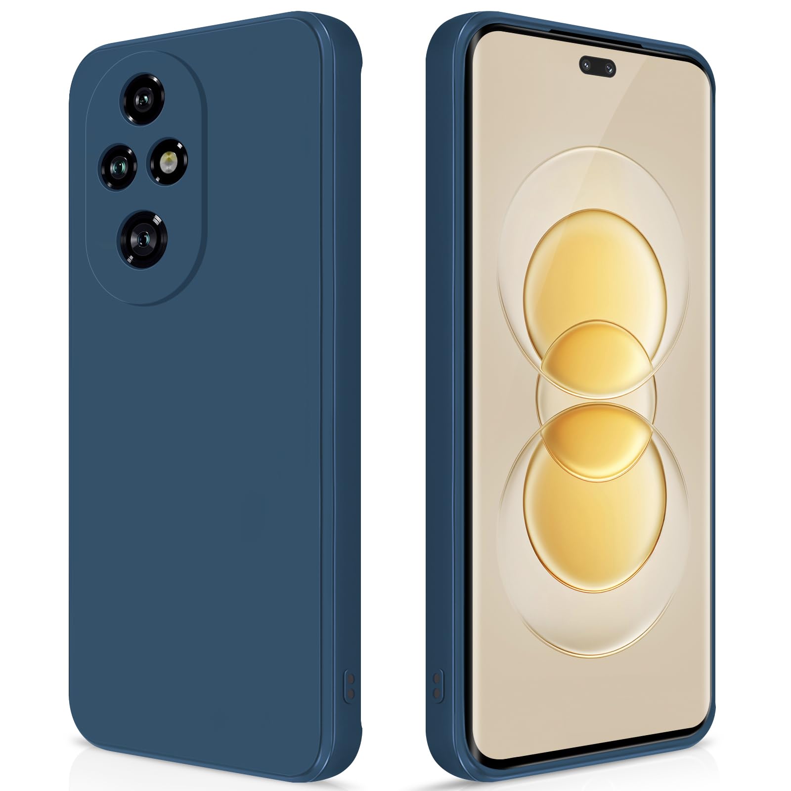 GiiYoon Case Compatible with Honor 200 Pro, Silky-Soft Touch Full-Body Protective Phone Silicone Case, Shockproof Cover with Microfiber Lining, Blue