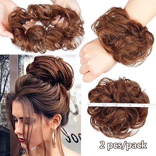 Aisi Beauty 2pcs Messy Bun Hair Piece 100 Human Hair Scrunchies
