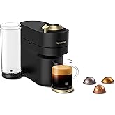 Nespresso Vertuo Pop+ Deluxe Coffee and Espresso Machine by Breville - Matte Black and Gold