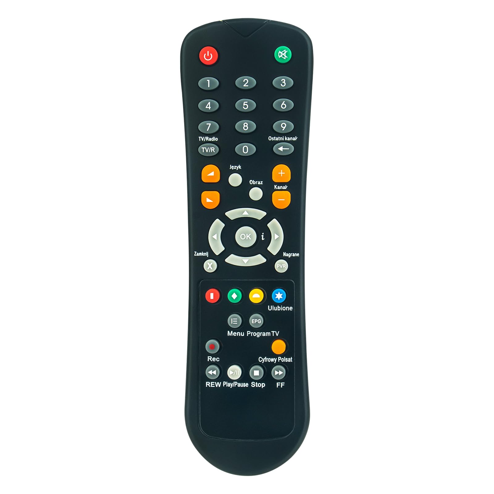 AULCMEET Replacement Remote Control Compatible with Pilot Polsat Cyfrowy HDMI Decoder HD1000, HD2000, HD3000, HD5000,HD5500S, HD6000, HD7000, dvb-t