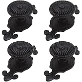 Kelier Antique Cabinet Knobs, [4 Pack] Vintage Retro Mushroom Drawer Knobs with Backplate, Dresser Pull Handles for Kitchen/Cupboard/Wardrobe/Cabinet, Black