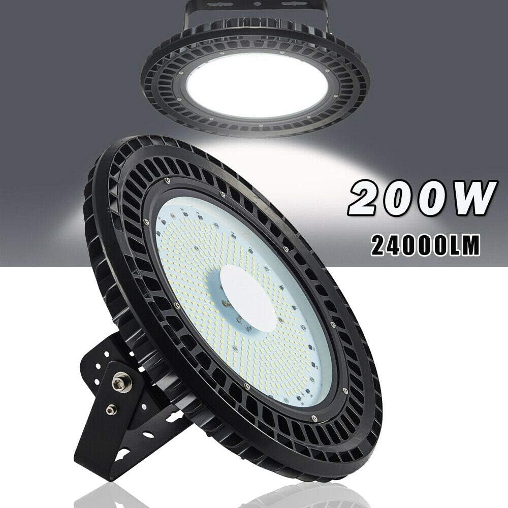 100W / 150W / 200W / 250W LED High Bay UFO Lights, 6500K Cold White, IP54 Waterproof Dust Proof, Warehouse Super Bright LED Floodlights - UFO LED Ligh 120 Degree Beam Commercial Lighting (200W)