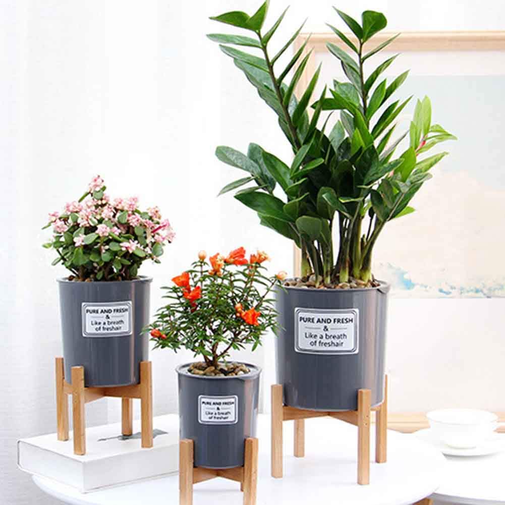 beiyoule Plant Stand, Wooden Plant Stand Holder Rack for Flower Pot Dispaly for Indoor Outdoor Modern Home Decor (Plant and Plant Pot Not Included)