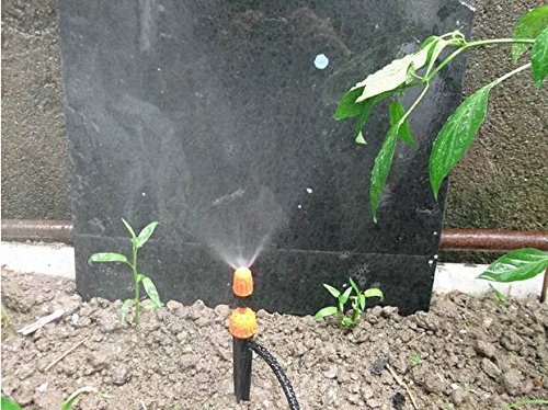 Wowlife Orange Adjustable Single Atomization Sprayer Single Water Misting Sprinkler Nozzle Micro Irrigation Set (25 Pcs)
