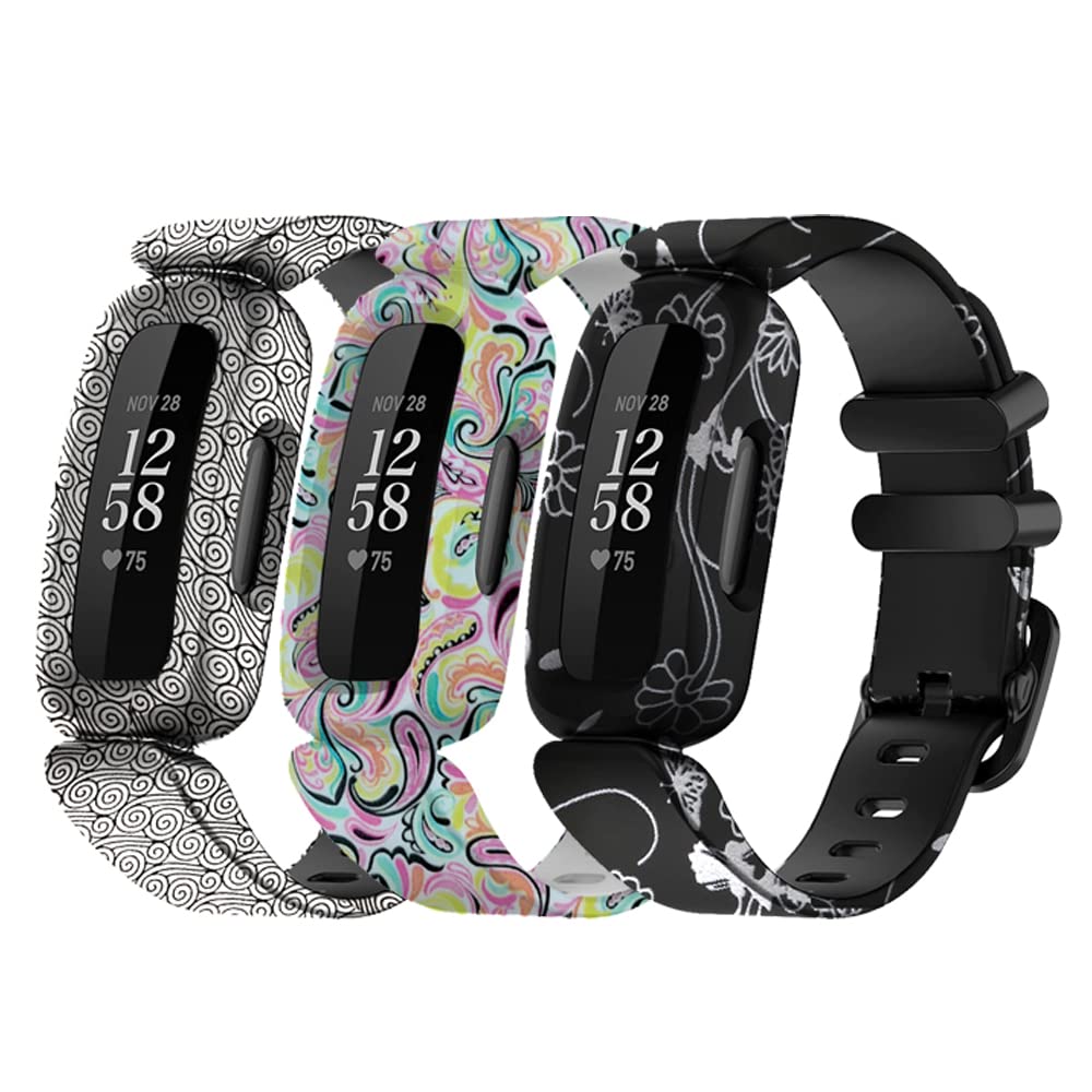 Chofit Straps Compatible with Fitbit Ace 3 Strap, Soft Silicone Replacement Wristband Floral Pattern Band Armbands for Kids for Ace 3 Activity Tracker (3C) — image 1