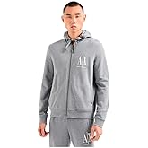 Armani Exchange mens Icon Project Embroidered Zip Up Hooded Sweatshirt