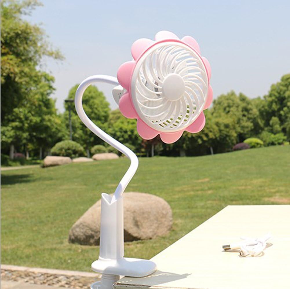 Clip on Baby Stroller Fan Travel Pushchair Pram Flexible Gooseneck Fan Portable Mini Desktop Bedside Fan USB Fan Personal Office PC Laptop Fan Electric Battery Fan