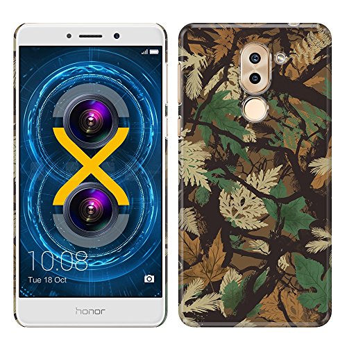 Huawei Honor 6X/ Mate 9 Lite 5.5 inch Case, Fincibo (TM) Back Cover Hard Plastic Protector, Camouflage Camo Foliage