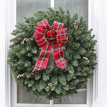 Amazon.com: 4 Foot Christmas Wreath with Large Red Bow - 48 inch
