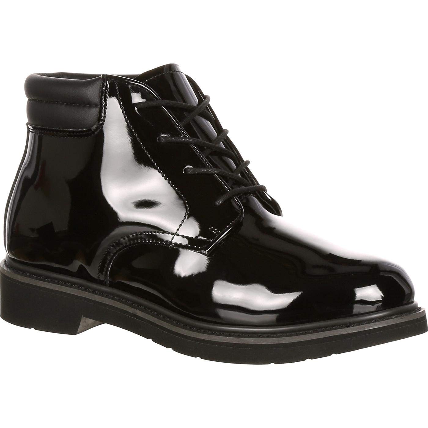 ROCKY Dress Leather High Gloss Chukka, Black, Size 3(WI)