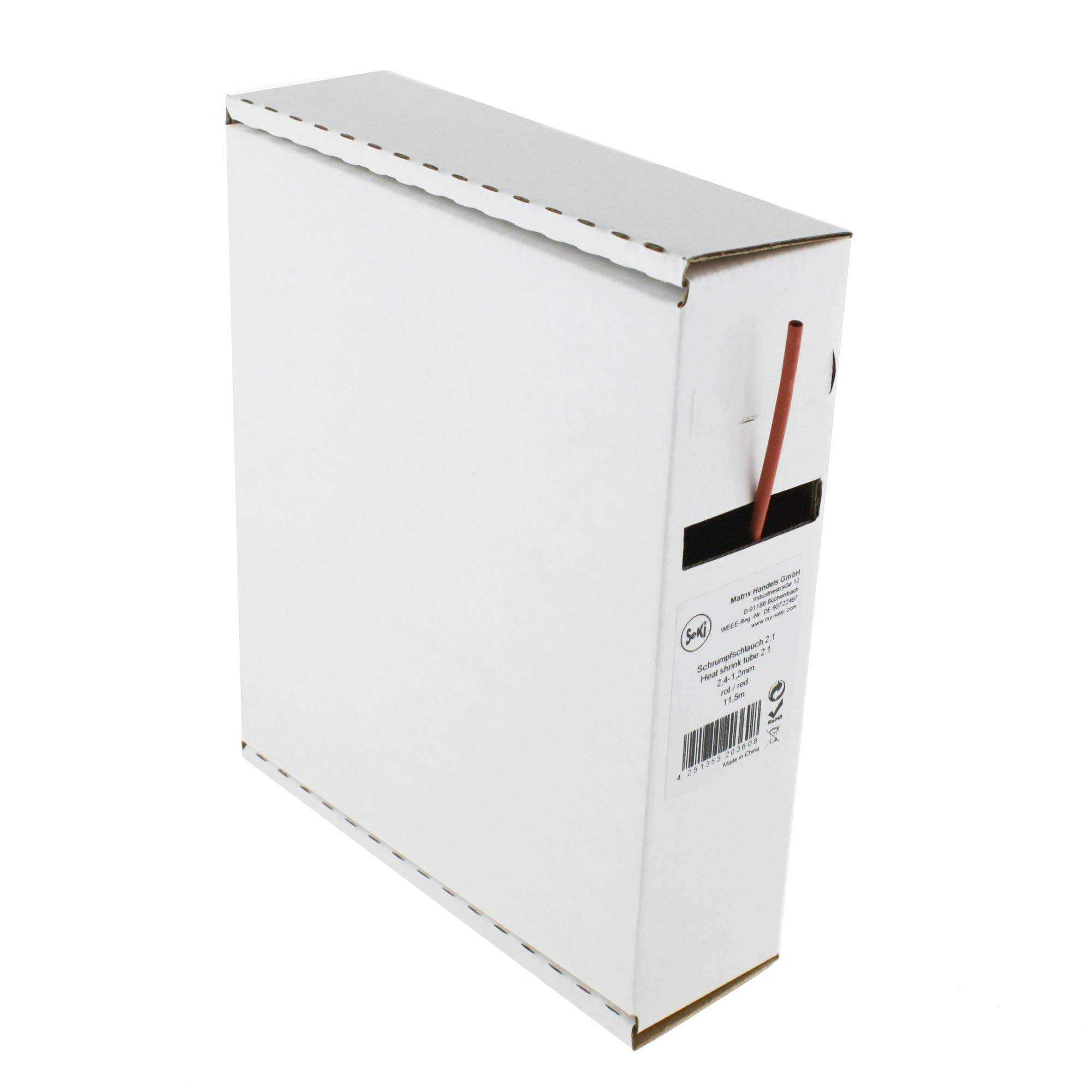 Heat Shrink Tubing Transparent 2:1 1.6-0.8 mm 12 Metres Dispenser Box