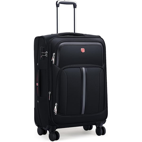 Valise Verdi Ensemble 3 Pièces, Cabine 20 Pouces, Extensible, Avec Port USB, Roulettes Pivotantes, Noir