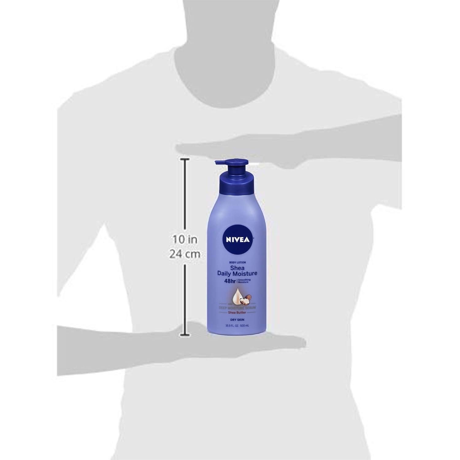 NIVEA Shea Daily Moisture Body Lotion - 48 Hour Moisture For Dry Skin - 16.9 fl. oz. Pump Bottle : Beauty
