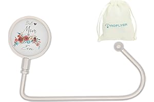 ROFLYER Purse Hook Hanger for Table Bar Long Handbag Hanger Bag Hanger with Velvet Pouch (Best Mom Ever)