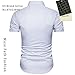 MUSE FATH Men's Printed Dress Shirt-Cotton Casual Short Sleeve Shirt,Button-Down Wedding Dress Shirt-White-L