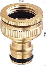 COSORO 2 Pack Garden Hose Tap Connector 3/4in & 1/2in Brass Female Threads view 5