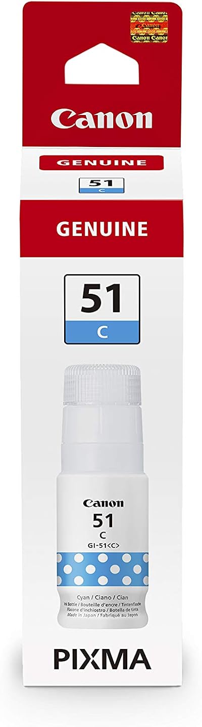 Canon GI-51 Cyan Ink Bottle 70 ml 4546C001 for Pixma G1520 G2520 G2560 G3520